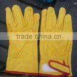 YELLOW cow split leather glove