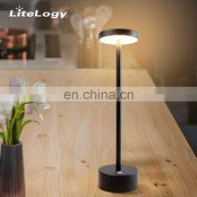 Amazon 2021 LED Round Modern Design Table Lamps Cordless Rechargeable Battery Dinner Lamp