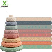 Toddlers Sensory Educational Montessori Baby Silicone Blocks - Developmental Teething Learning Stacker thumbnail-3