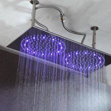 Shower Set Roud Rainfall Showerhead in 304 Stainless Steel LED Lighting Bathroom Shower System thumbnail-1