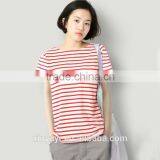 2014 Cross Strip 100% CottonT Shirt for Ladies From China /cheap Price and High Quality thumbnail-1