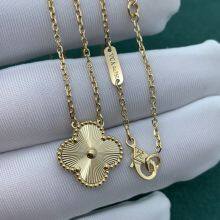 VCA 18K Gold Lava Four-Leaf Clover Necklace thumbnail-1