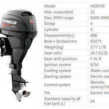 Hidea 30HP High Power 4-Stroke Outboard, Fuel Injection & Electric Start, Reliable for Fishing & Leisure Boats, Global Shipping thumbnail-1