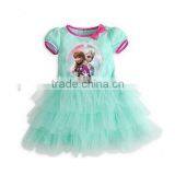 Instyles Fashion Cheap Wholesale Junhou Brand Cheap M60785A Short Sleeve Hot Selling Elsa Frozen Dress Outlet Outlet thumbnail-1