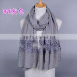 Top Quality Long Cotton Plain Fashion Women Lace Shawl Quality Choice thumbnail-3