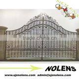 Ornamental Wrought Iron Gate and Metal Driveway Gate Design for Garden