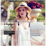 women fashion beach weave frayed raffia straw hat