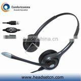 Binaural Noise Cancelling Call Center Audio Multimedia USB Headset HSM-602RPQDUSBC thumbnail-1