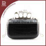 Handcee Purple RHINESTONE Ring Ladies Evening Clutch Bag With Skull thumbnail-1