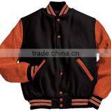 Brown And Black Bast Quality Melton Wool and Cow Leather Varsity Jacket ,New Custom Varsity Jacket,