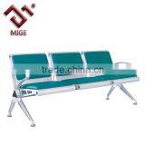 Public Chrome Steel Bonded Leather Waiting Area Chairs thumbnail-1