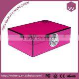 Antique Chinese Style Wooden Mother Of Pearl Jewellery Box /Fashion Red Locked Jewelry Case