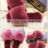 Wholesale Fashion Genuine Rex Rabbit Fur Slap on Real Fur Trim Shoes thumbnail-1