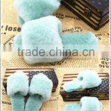 Wholesale Fashion Genuine Rex Rabbit Fur Slap on Real Fur Trim Shoes thumbnail-2