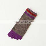 Hot Selling Japanese Design OEM School Lovely Girls Winter Comfortable Cotton Red Stripes Casual Injinji Yoga Socks