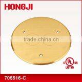 UL Listed Round Box Covers for Duplex Power or Comm. Data Brass