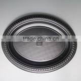 Hot Sale 7 *9inch Disposable Black PS Plastic Restaurant Oval Plate thumbnail-1