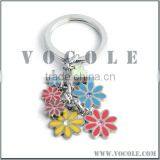 Colorful Flowers Cluster Stainless Steel Keychain thumbnail-1