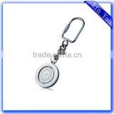 Wholesale Custom Logo Laser Metal Blank Rotating Keychain