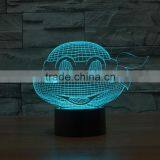 2016 New 3D Optical Night Light Turtle 7 RGB Light Colors 10 LEDs AA Battery or DC 5V Mixed Lot thumbnail-2