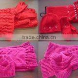 Adult Blank Acrylic Toque Scarf and Glove Set