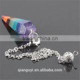 Gemstone Natural Crystal Quartz Point Pendulum Pendants Crystal Point Pendant With Silver Colored Chains thumbnail-1