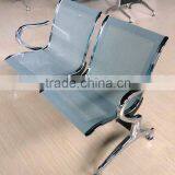 Two Seater Perforated Chromed Steel Waiting Room Chair thumbnail-2