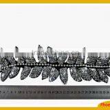 Shiny Silver Sequin Leaf Trim Yardage AC-683 thumbnail-1