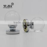 2 3/8 Inch Brass Base Polished Chrome Globe Shape Glass Door Handles and Locks