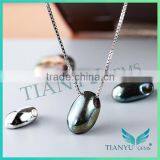 Wholesale 925 Sterling Sliver Necklace Coffee Bean Pendants Charms thumbnail-1