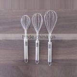 Manual Stainless Steel Mixer Beat Eggs Household Blender Bold Stainless Steel Round Bar Handle Small Medium Large Whisk D08 thumbnail-1