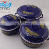 16-20CM 3 Pcs Casserole Straight Shape W/Metal Cover Dark Color Decor thumbnail-3