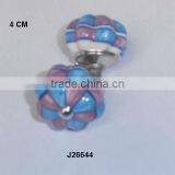 Blue and Brown Shade Hand Painted Ceramic Knob Available in Other Colour and Patterns thumbnail-1