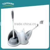 Toprank New Product 2 In 1 Plastic Toilet Brush And Toilet Plunger Set Toilet Bowl Brush With Stand thumbnail-3