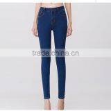 2017 Summer Latest Design High Waist Wash Black Soft Slim Denim Pencil Jeans for Lady thumbnail-2