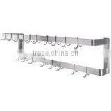 Commercial Stainless Steel Double Line Pot Rack With Hooks thumbnail-1