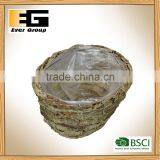 Round Natural Rattan Basket for Garden Planter thumbnail-1