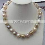 12mm Colorful Freshwater Baroque Pearl Necklace thumbnail-1