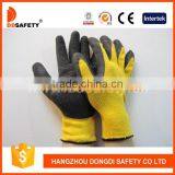 DDSAFETY 10 Gauge Yellow T/C Shell Gloves With Black Latex Coating Safety Gloves thumbnail-1