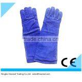 Long-Cuff Cowhide Split Leather Stick Gloves Welding Welder Grill Lined Working Gloves With CE Certificate
