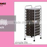 Home Storage Shelf With Castor 10 Drawers Rolling Rack Space Organizer Cabinet thumbnail-2