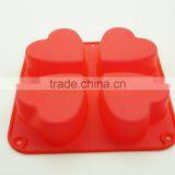 11193 Top Quality Silicone Flexible 4 Cavity Heart Shaped Soap Molds thumbnail-4