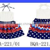 Western One Piece Party Dress Baby Frock Design Pictures Suspenders Skirt Girls Cotton Summer Dresses