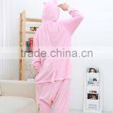 Coral Fleece Cartoon Adult Animal Jumpsuit Animal Pajamas Jumpsuit Pink Pig Design thumbnail-2