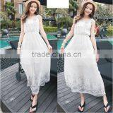 2017 Brand New Summer Women Sleeveless Floral Print Maxi Long Dresses Beach Dress thumbnail-1