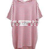 Oversize Hooded Striped T Shirt Wholesale Women OEM Service thumbnail-1