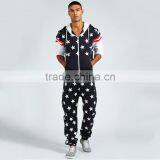 Hot Sale 100%cotton Star Print Hooded Onesie With Side Pocket Mens Onesie thumbnail-1