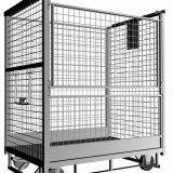 Material Handling Folding Roll Security Cage Trolley Zinc Plated