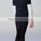 Fashion V Neck Cotton Short Sleeved Girls Argyle Sweater thumbnail-4