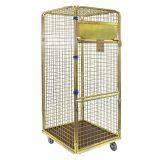 Supermarket Foldable Warehouse Roll Cages With Four Wheels